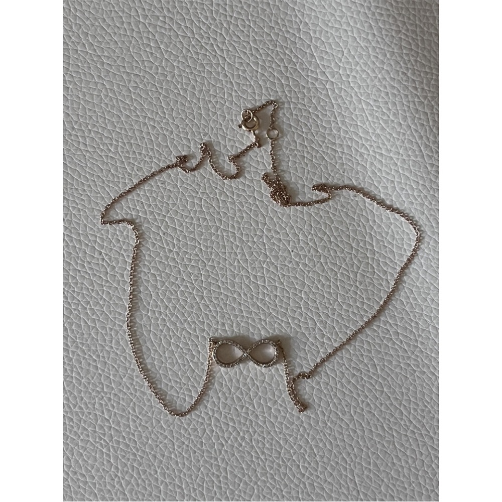 14K ROSE GOLD INFINITY PAVÉ NECKLACE - Picture 10 of 15